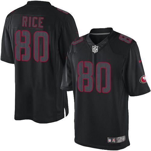Nike 49ers #80 Jerry Rice Black Men's Stitched NFL Impact Limited Jersey Nike 49ers #80 Jerry Rice Black Men's Stitched NFL Impact Limited Jersey