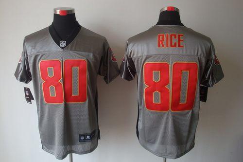 Nike 49ers #80 Jerry Rice Grey Shadow Men's Stitched NFL Elite Jersey Nike 49ers #80 Jerry Rice Grey Shadow Men's Stitched NFL Elite Jersey