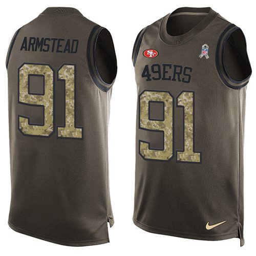 Nike 49ers #91 Arik Armstead Green Men's Stitched NFL Limited Salute To Service Tank Top Jersey Nike 49ers #91 Arik Armstead Green Men's Stitched NFL Limited Salute To Service Tank Top Jersey