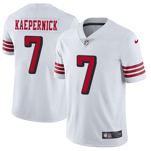Nike 49ers #7 Colin Kaepernick White Rush Men's Stitched NFL Vapor Untouchable Limited Jersey Nike 49ers #7 Colin Kaepernick White Rush Men's Stitched NFL Vapor Untouchable Limited Jersey