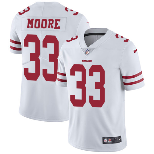 Nike 49ers #33 Tarvarius Moore White Men's Stitched NFL Vapor Untouchable Limited Jersey Nike 49ers #33 Tarvarius Moore White Men's Stitched NFL Vapor Untouchable Limited Jersey