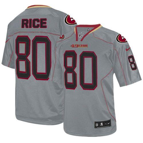 Nike 49ers #80 Jerry Rice Lights Out Grey Men's Stitched NFL Elite Jersey Nike 49ers #80 Jerry Rice Lights Out Grey Men's Stitched NFL Elite Jersey