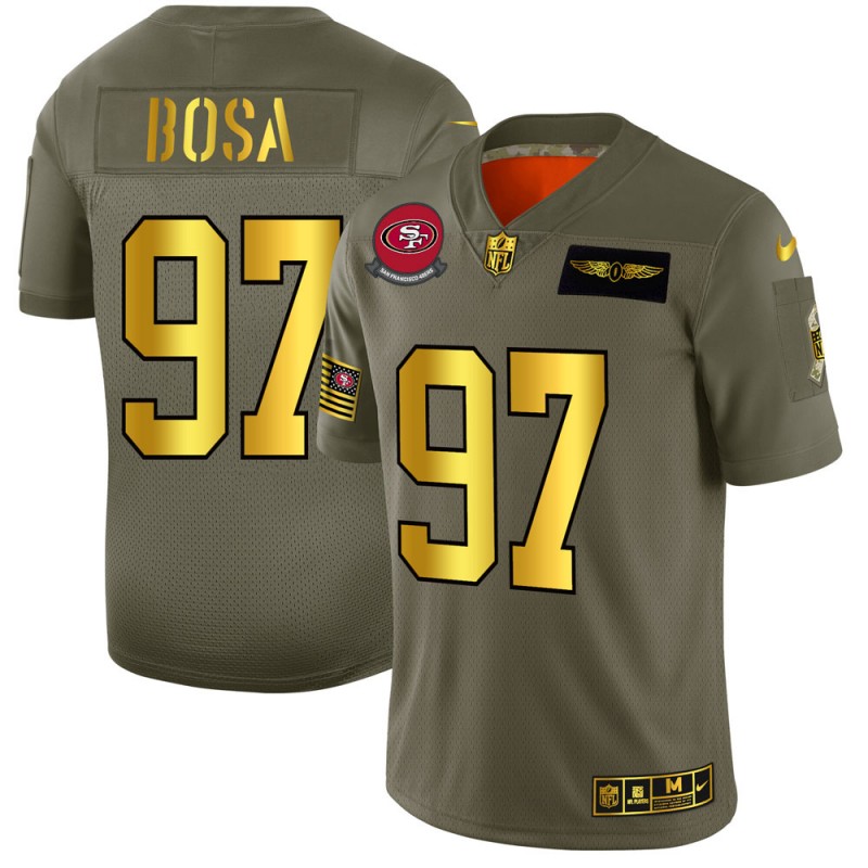 San Francisco 49ers #97 Nick Bosa NFL Men's Nike Olive Gold 2019 Salute to Service Limited Jersey San Francisco 49ers #97 Nick Bosa NFL Men's Nike Olive Gold 2019 Salute to Service Limited Jersey