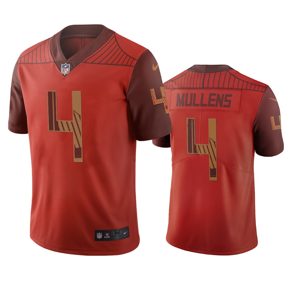 San Francisco 49ers #4 Nick Mullens Orange Vapor Limited City Edition NFL Jersey San Francisco 49ers #4 Nick Mullens Orange Vapor Limited City Edition NFL Jersey