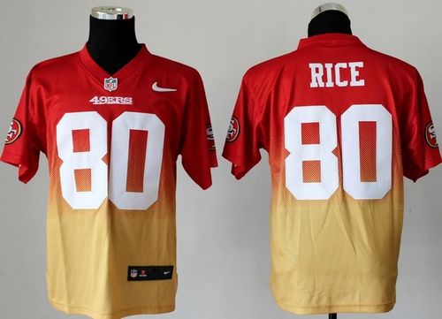 Nike 49ers #80 Jerry Rice Red/Gold Men's Stitched NFL Elite Fadeaway Fashion Jersey Nike 49ers #80 Jerry Rice Red/Gold Men's Stitched NFL Elite Fadeaway Fashion Jersey