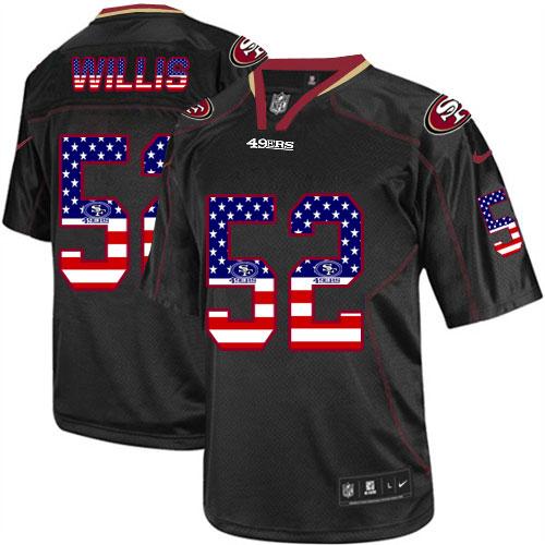 Nike 49ers #52 Patrick Willis Black Men's Stitched NFL Elite USA Flag Fashion Jersey Nike 49ers #52 Patrick Willis Black Men's Stitched NFL Elite USA Flag Fashion Jersey