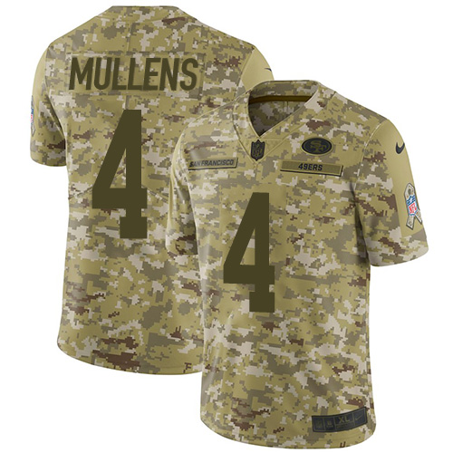 Nike 49ers #4 Nick Mullens Camo Men's Stitched NFL Limited 2018 Salute To Service Jersey Nike 49ers #4 Nick Mullens Camo Men's Stitched NFL Limited 2018 Salute To Service Jersey