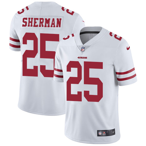 Nike 49ers #25 Richard Sherman White Men's Stitched NFL Vapor Untouchable Limited Jersey Nike 49ers #25 Richard Sherman White Men's Stitched NFL Vapor Untouchable Limited Jersey