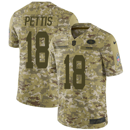 Nike 49ers #18 Dante Pettis Camo Men's Stitched NFL Limited 2018 Salute To Service Jersey Nike 49ers #18 Dante Pettis Camo Men's Stitched NFL Limited 2018 Salute To Service Jersey