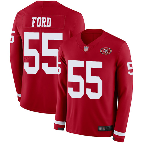 Nike 49ers #55 Dee Ford Red Team Color Men's Stitched NFL Limited Therma Long Sleeve Jersey Nike 49ers #55 Dee Ford Red Team Color Men's Stitched NFL Limited Therma Long Sleeve Jersey