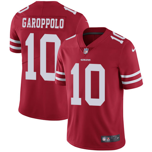 Nike 49ers #10 Jimmy Garoppolo Red Team Color Men's Stitched NFL Vapor Untouchable Limited Jersey Nike 49ers #10 Jimmy Garoppolo Red Team Color Men's Stitched NFL Vapor Untouchable Limited Jersey