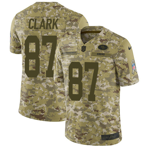 Nike 49ers #87 Dwight Clark Camo Men's Stitched NFL Limited 2018 Salute To Service Jersey Nike 49ers #87 Dwight Clark Camo Men's Stitched NFL Limited 2018 Salute To Service Jersey