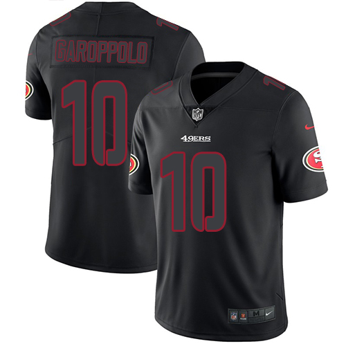 Nike 49ers #10 Jimmy Garoppolo Black Men's Stitched NFL Limited Rush Impact Jersey Nike 49ers #10 Jimmy Garoppolo Black Men's Stitched NFL Limited Rush Impact Jersey