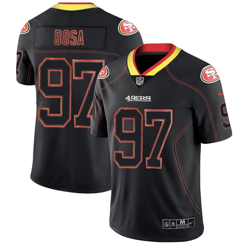 Nike 49ers #97 Nick Bosa Lights Out Black Men's Stitched NFL Limited Rush Jersey Nike 49ers #97 Nick Bosa Lights Out Black Men's Stitched NFL Limited Rush Jersey