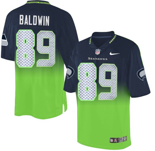 Nike Seahawks #89 Doug Baldwin Steel Blue/Green Men's Stitched NFL Elite Fadeaway Fashion Jersey Nike Seahawks #89 Doug Baldwin Steel Blue/Green Men's Stitched NFL Elite Fadeaway Fashion Jersey