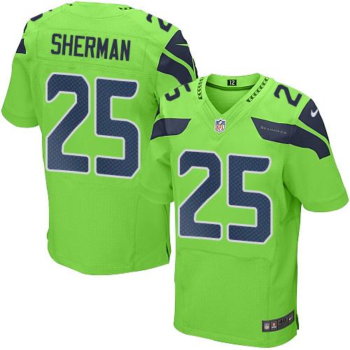 Nike Seahawks #25 Richard Sherman Green Men's Stitched NFL Elite Rush Jersey Nike Seahawks #25 Richard Sherman Green Men's Stitched NFL Elite Rush Jersey