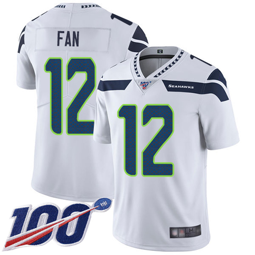 Nike Seahawks #12 Fan White Men's Stitched NFL 100th Season Vapor Limited Jersey Nike Seahawks #12 Fan White Men's Stitched NFL 100th Season Vapor Limited Jersey