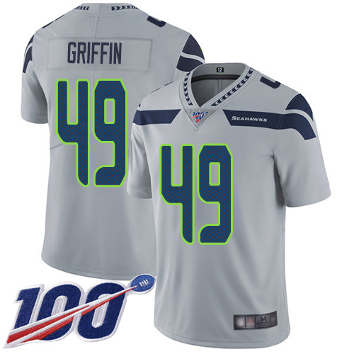 Nike Seahawks #49 Shaquem Griffin Grey Alternate Men's Stitched NFL 100th Season Vapor Limited Jersey Nike Seahawks #49 Shaquem Griffin Grey Alternate Men's Stitched NFL 100th Season Vapor Limited Jersey