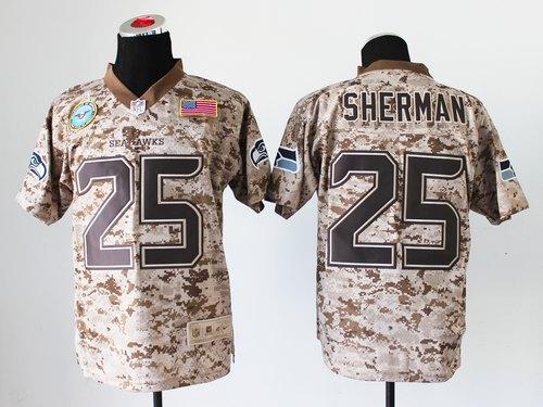 Nike Seahawks #25 Richard Sherman Camo Men's Stitched NFL New Elite USMC Jersey Nike Seahawks #25 Richard Sherman Camo Men's Stitched NFL New Elite USMC Jersey