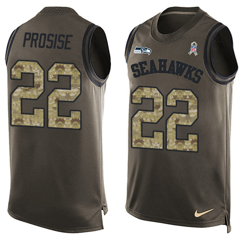 Nike Seahawks #22 C. J. Prosise Green Men's Stitched NFL Limited Salute To Service Tank Top Jersey Nike Seahawks #22 C. J. Prosise Green Men's Stitched NFL Limited Salute To Service Tank Top Jersey