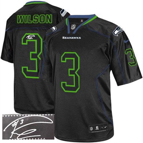 Nike Seahawks #3 Russell Wilson Lights Out Black Men's Stitched NFL Elite Autographed Jersey Nike Seahawks #3 Russell Wilson Lights Out Black Men's Stitched NFL Elite Autographed Jersey