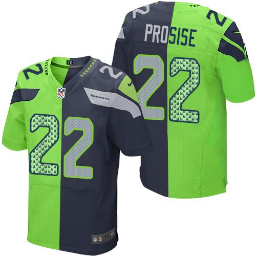 Nike Seahawks #22 C. J. Prosise Steel Blue/Green Men's Stitched NFL Elite Split Jersey Nike Seahawks #22 C. J. Prosise Steel Blue/Green Men's Stitched NFL Elite Split Jersey