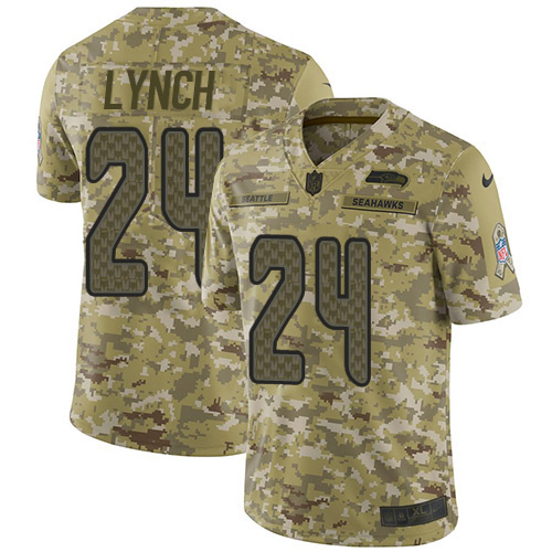 Nike Seahawks #24 Marshawn Lynch Camo Men's Stitched NFL Limited 2018 Salute To Service Jersey Nike Seahawks #24 Marshawn Lynch Camo Men's Stitched NFL Limited 2018 Salute To Service Jersey