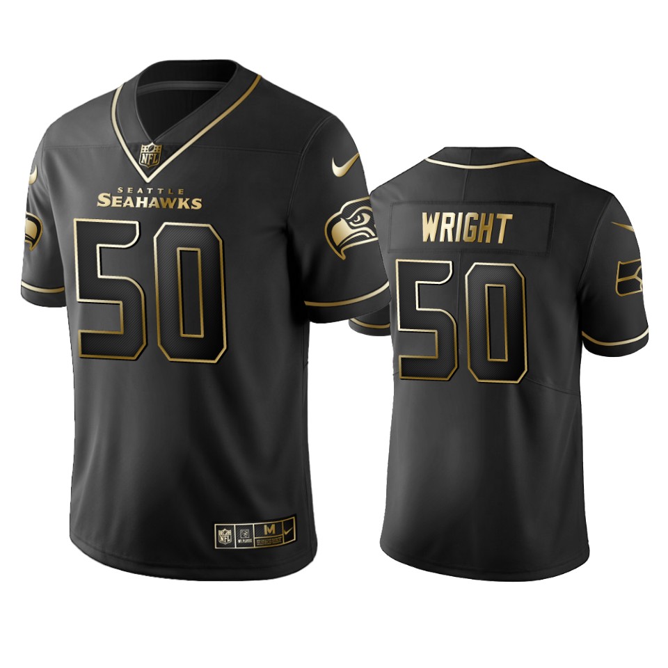Seahawks #50 K.K. Wright Men's Stitched NFL Vapor Untouchable Limited Black Golden Jersey Seahawks #50 K.K. Wright Men's Stitched NFL Vapor Untouchable Limited Black Golden Jersey