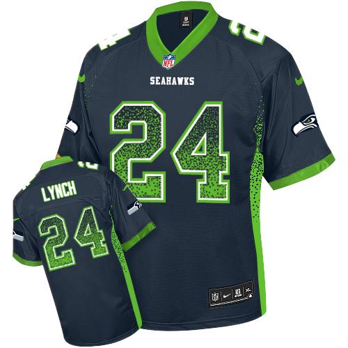 Nike Seahawks #24 Marshawn Lynch Steel Blue Team Color Men's Stitched NFL Elite Drift Fashion Jersey Nike Seahawks #24 Marshawn Lynch Steel Blue Team Color Men's Stitched NFL Elite Drift Fashion Jersey