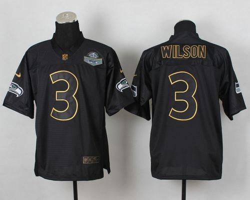 Nike Seahawks #3 Russell Wilson Black Gold No. Fashion Men's Stitched NFL Elite Jersey Nike Seahawks #3 Russell Wilson Black Gold No. Fashion Men's Stitched NFL Elite Jersey