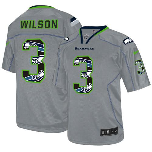 Nike Seahawks #3 Russell Wilson New Lights Out Grey Men's Stitched NFL Elite Jersey Nike Seahawks #3 Russell Wilson New Lights Out Grey Men's Stitched NFL Elite Jersey