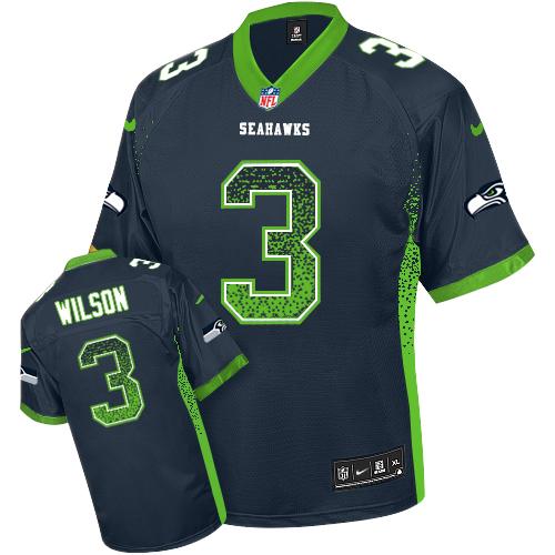 Nike Seahawks #3 Russell Wilson Steel Blue Team Color Men's Stitched NFL Elite Drift Fashion Jersey Nike Seahawks #3 Russell Wilson Steel Blue Team Color Men's Stitched NFL Elite Drift Fashion Jersey