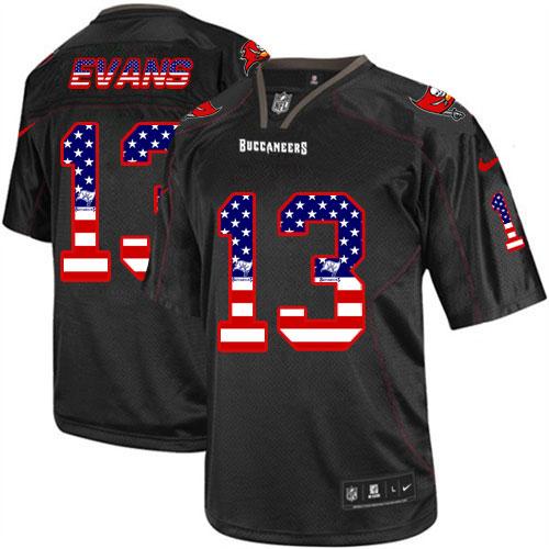 Nike Buccaneers #13 Mike Evans Black Men's Stitched NFL Elite USA Flag Fashion Jersey Nike Buccaneers #13 Mike Evans Black Men's Stitched NFL Elite USA Flag Fashion Jersey
