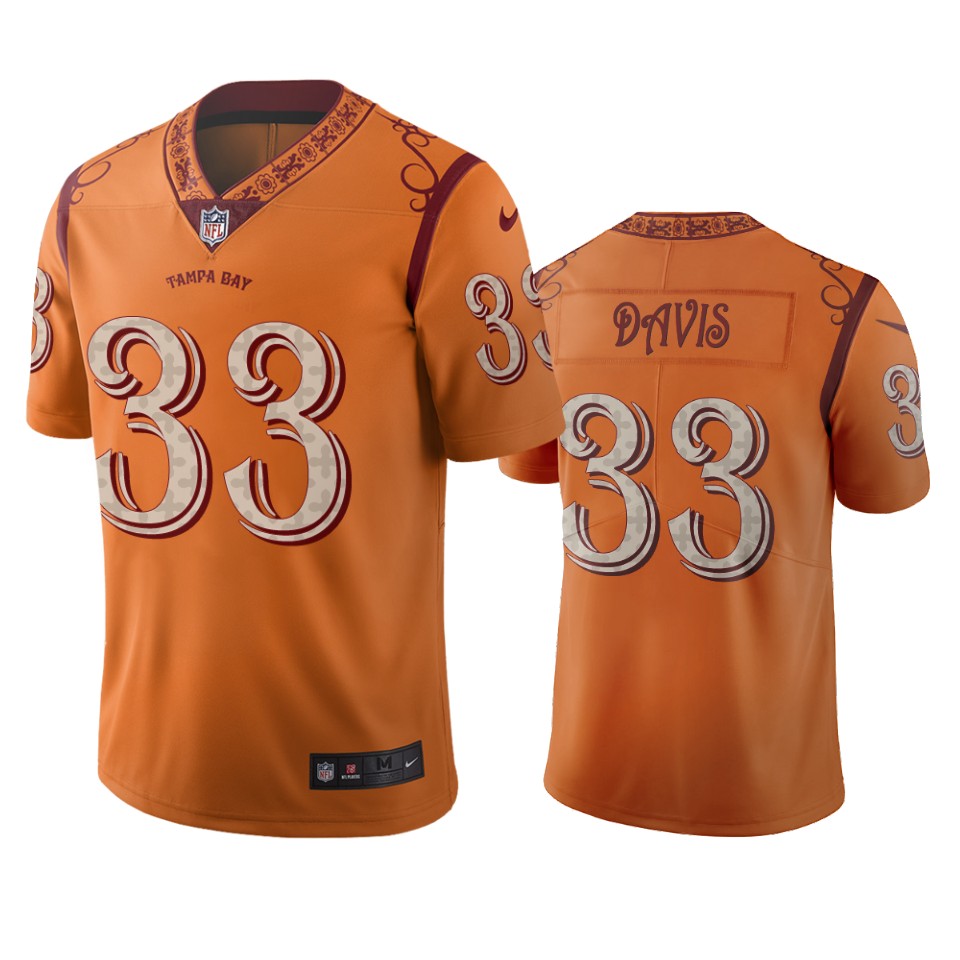 Tampa Bay Buccaneers #33 Carlton Davis Orange Vapor Limited City Edition Jersey Tampa Bay Buccaneers #33 Carlton Davis Orange Vapor Limited City Edition Jersey