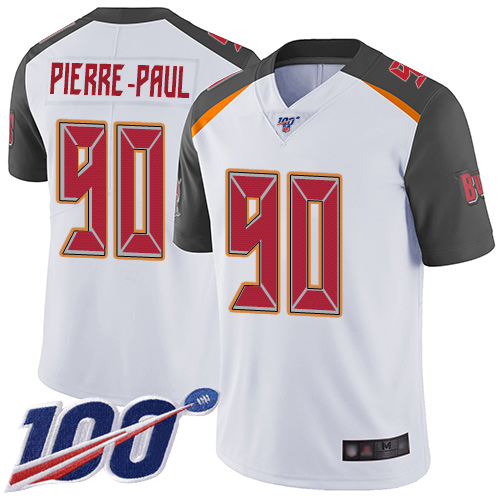 Nike Buccaneers #90 Jason Pierre-Paul White Men's Stitched NFL 100th Season Vapor Limited Jersey Nike Buccaneers #90 Jason Pierre-Paul White Men's Stitched NFL 100th Season Vapor Limited Jersey