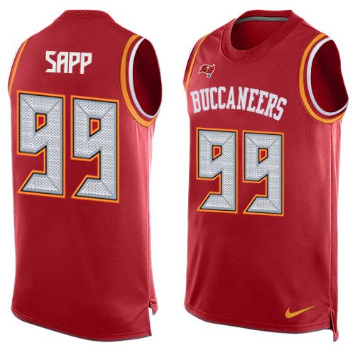 Nike Buccaneers #99 Warren Sapp Red Team Color Men's Stitched NFL Limited Tank Top Jersey Nike Buccaneers #99 Warren Sapp Red Team Color Men's Stitched NFL Limited Tank Top Jersey