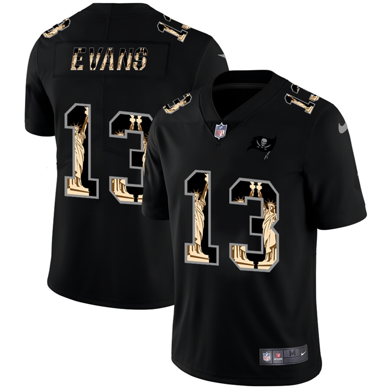 Tampa Bay Buccaneers #13 Mike Evans Carbon Black Vapor Statue Of Liberty Limited NFL Jersey Tampa Bay Buccaneers #13 Mike Evans Carbon Black Vapor Statue Of Liberty Limited NFL Jersey
