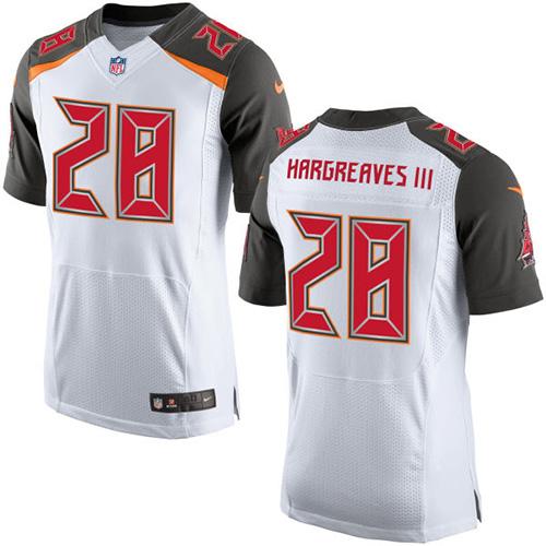 Nike Buccaneers #28 Vernon Hargreaves III White Men's Stitched NFL New Elite Jersey Nike Buccaneers #28 Vernon Hargreaves III White Men's Stitched NFL New Elite Jersey
