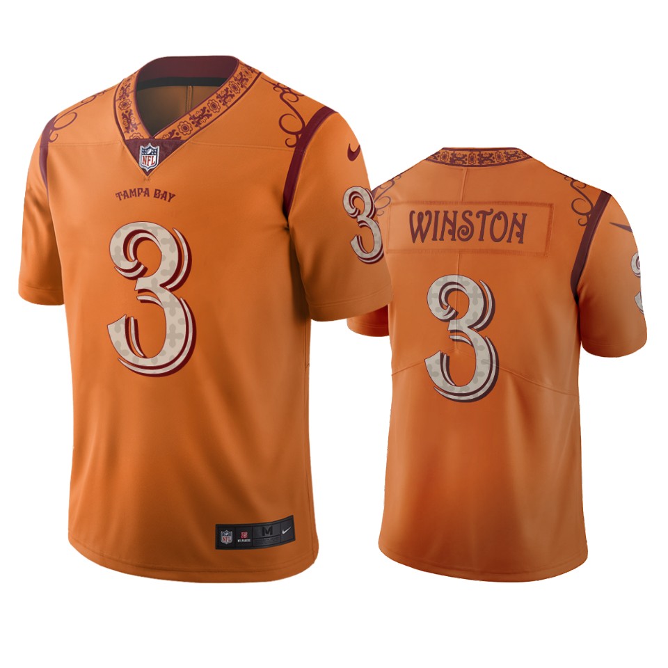 Tampa Bay Buccaneers #3 Jameis Winston Orange Vapor Limited City Edition Jersey Tampa Bay Buccaneers #3 Jameis Winston Orange Vapor Limited City Edition Jersey