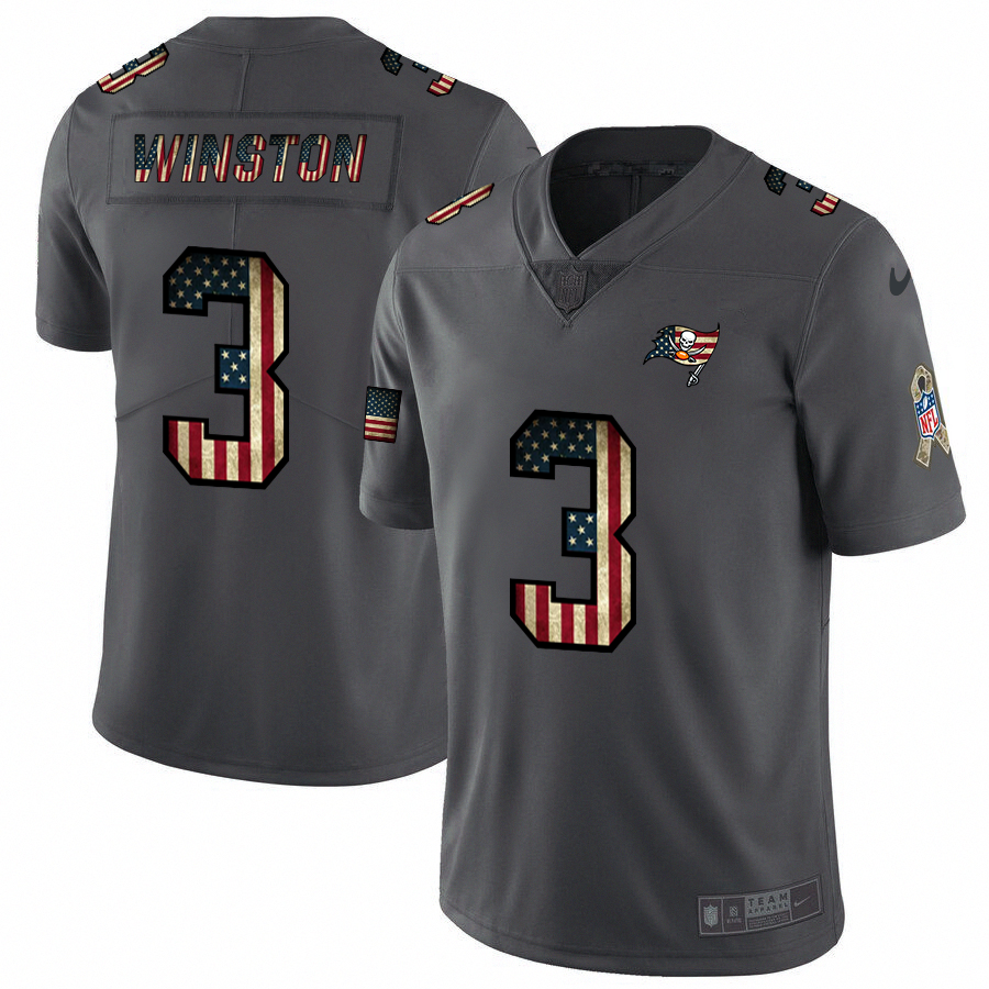 Tampa Bay Buccaneers #3 Jameis Winston Nike 2018 Salute to Service Retro USA Flag Limited NFL Jersey Tampa Bay Buccaneers #3 Jameis Winston Nike 2018 Salute to Service Retro USA Flag Limited NFL Jersey