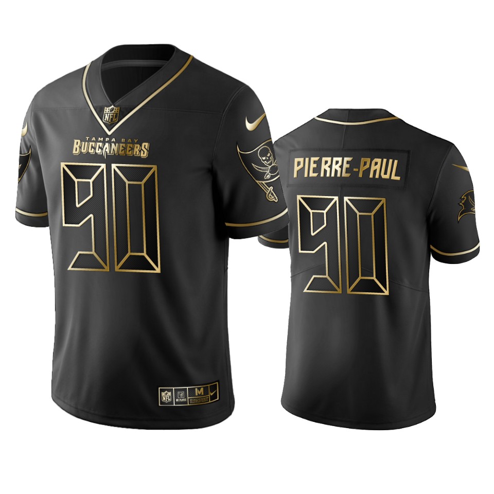 Buccaneers #90 Jason Pierre-Paul Men's Stitched NFL Vapor Untouchable Limited Black Golden Jersey Buccaneers #90 Jason Pierre-Paul Men's Stitched NFL Vapor Untouchable Limited Black Golden Jersey