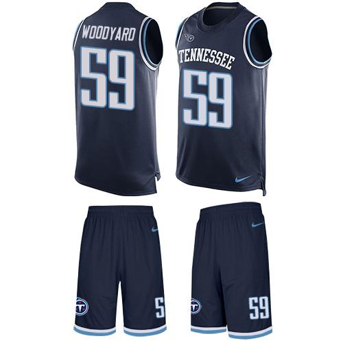 Nike Titans #59 Wesley Woodyard Navy Blue Team Color Men's Stitched NFL Limited Tank Top Suit Jersey Nike Titans #59 Wesley Woodyard Navy Blue Team Color Men's Stitched NFL Limited Tank Top Suit Jersey
