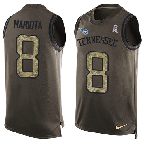 Nike Titans #8 Marcus Mariota Green Men's Stitched NFL Limited Salute To Service Tank Top Jersey Nike Titans #8 Marcus Mariota Green Men's Stitched NFL Limited Salute To Service Tank Top Jersey