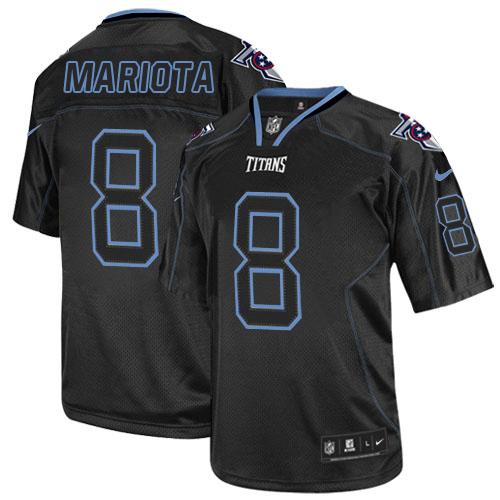 Nike Titans #8 Marcus Mariota Lights Out Black Men's Stitched NFL Elite Jersey Nike Titans #8 Marcus Mariota Lights Out Black Men's Stitched NFL Elite Jersey