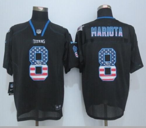 Nike Titans #8 Marcus Mariota Black Men's Stitched NFL Elite USA Flag Fashion Jersey Nike Titans #8 Marcus Mariota Black Men's Stitched NFL Elite USA Flag Fashion Jersey