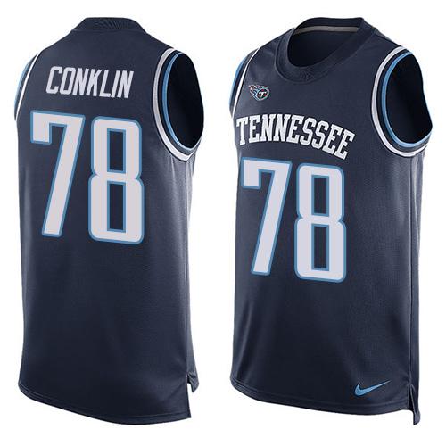 Nike Titans #78 Jack Conklin Navy Blue Team Color Men's Stitched NFL Limited Tank Top Jersey Nike Titans #78 Jack Conklin Navy Blue Team Color Men's Stitched NFL Limited Tank Top Jersey