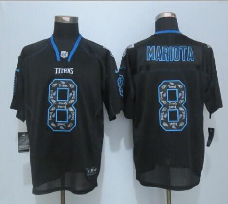 Nike Titans #8 Marcus Mariota New Lights Out Black Men's Stitched NFL Elite Jersey Nike Titans #8 Marcus Mariota New Lights Out Black Men's Stitched NFL Elite Jersey
