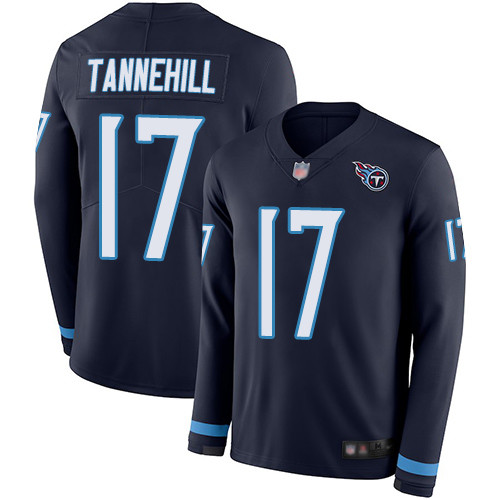 Nike Titans #17 Ryan Tannehill Navy Blue Team Color Men's Stitched NFL Limited Therma Long Sleeve Jersey Nike Titans #17 Ryan Tannehill Navy Blue Team Color Men's Stitched NFL Limited Therma Long Sleeve Jersey