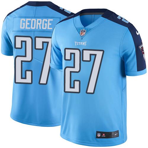 Nike Titans #27 Eddie George Light Blue Men's Stitched NFL Limited Rush Jersey Nike Titans #27 Eddie George Light Blue Men's Stitched NFL Limited Rush Jersey