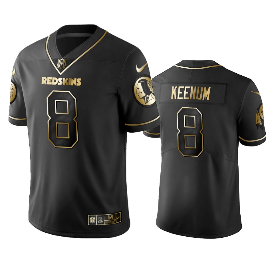 Redskins #8 Case Keenum Men's Stitched NFL Vapor Untouchable Limited Black Golden Jersey Redskins #8 Case Keenum Men's Stitched NFL Vapor Untouchable Limited Black Golden Jersey
